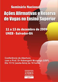 Programação do Seminário Nacional “Ações Afirmativas e Reserva de Vagas no Ensino Superior